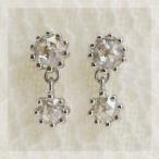 ミーティア ローズカットダイヤモンドピアス PT900 K18 K10対応 誕生石 4月