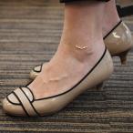 ダイヤモンド アンクレット ツイストリーフ PT900 K18 K10対応 誕生石 4月