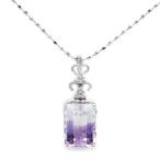 バイカラーアメシスト ダイヤモンドペンダントトップ ジーリョ PT900 K18 K10対応