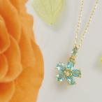 数量限定 スプラッシュ・フラワー パライバトルマリン ペンダントネックレス   PT900 K18 K10対応 誕生石 10月