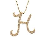 ダイヤモンド イニシャル ペンダントトップ Ｈ　 誕生石 4月 PT900 K18 K10対応