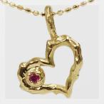 ルビー ペンダントトップ ハートのいばら姫” チェーン無し PT900 K18 K10対応 誕生石 7月