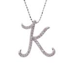 ダイヤモンドイニシャルペンダントトップ Ｋ　 誕生石 4月 PT900 K18 K10対応