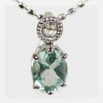 グリーンベリル ローズカットダイヤモンドペンダントトップ チェーン無し　PT900 K18 K10対応