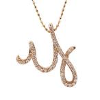 ダイヤモンドイニシャルペンダントトップ Ｙ 誕生石 4月 PT900 K18 K10対応