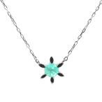 P+10％中 レディース 限定1本 PT900 パライバトルマリン バフトップ ペンダントネックレス ルーメン チェーン付 誕生石10月