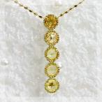 ローズカットイエローサファイアアンティークデザインペンダントトップ 誕生石 9月 PT900 K18 K10対応