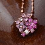 ルビー ピンクサファイア ペンダントトップ 薔薇のフロレアーレ チェーン別 PT900 K18 K10対応　誕生石 7月 9月 春色ピンク