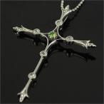 デマントイドガーネット ローズカットダイヤモンド モダンクラシック クロス ペンダントトップ  PT900 K18 K10対応