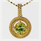 ペリドット アンティークサークル ペンダントトップ チェーン無し PT900 K18 K10対応
