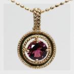 濃いピンクトルマリン アンティークサークル ペンダントトップ 誕生石 10月 春色ピンク PT900 K18 K10対応