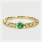 エキゾチックな鮮やかさ エメラルド ローズカットダイヤモンド アンティーク リング  PT900 K18 K10対応　