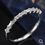 バケットカットダイヤモンドリング 静謐な輝き PT900 K18 K10対応  誕生石 4月