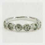 ローズカットグリーンサファイアアンティークデザインリング 誕生石 9月 PT900 K18 K10対応