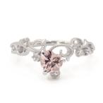 モルガナイト ハートシェイプ リング ロヴェート PT900 K18 K10対応 春色ピンク