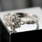 ローズカット ダイヤ リング  PT900 K18 K10対応  誕生石 4月