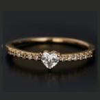 シェルタ ハート シェイプ ダイヤモンド リング 誕生石 4月 PT900 K18 K10対応