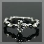 ダイヤモンド ブランシュ”スリーストーンリング 誕生石 4月 PT900 K18 K10対応