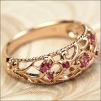 ルビー ピンクトルマリン ヴァインリング 誕生石 7月 10月 春色ピンク PT900 K18 K10対応