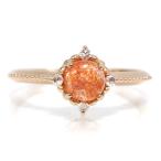 指輪サンストーンローズカットダイヤ...