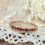 ルビーリング マルジャーナ PT900 K18 K10対応  誕生石 7月