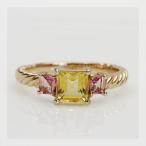 やさしい色合いが魅力シトリン ピンクトルマリンリング 誕生石 10月 11月 PT900 K18 K10対応