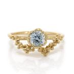 アクアマリン リング ミカエル PT900 K18 K10対応 誕生石 3月