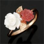 ローズガーデン ホワイトカルセドニー インカローズリング　PT900 K18 K10対応