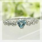 4ミリ アクアマリン ＆ ローズカット ダイヤ リング PT900 K18 K10対応 誕生石 3月