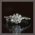 グレイスフル フラワー ダイヤモンド リング　PT900 K18 K10対応 誕生石 4月