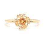 シトリン ローズカットダイヤモンドリング カテーナ  PT900 K18 K10対応