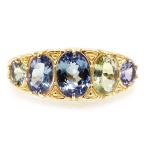 7本限定 選べる マルチカラー ゾイサイト リング ポンテ PT900 K18 K10対応