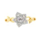 ローズカットダイヤモンド コンビ リング クリスマスローズ　 PT900 K18 K10対応  　誕生石 4月