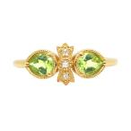 ペリドット ローズカットダイヤモンドリング レガーレ 誕生石 4月 8月　PT900 K18 K10対応