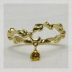 イエローサファイア ツタの葉 ピンキーリング 誕生石 9月 PT900 K18 K10対応　