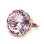 大粒18mm ローズアメシスト スペシャルカット リング ボールドネス 誕生石 2月 PT900 K18 K10 SV対応　 春色ピンク