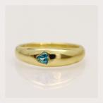 大人のボリューム ネオントパーズハートピンキーリング 誕生石 11月 PT900 K18 K10対応