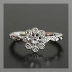 ローズカットダイヤモンドリング フェンネル 誕生石 4月 PT900 K18 K10対応