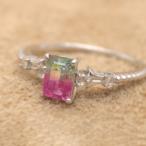 選べるルース バイカラートルマリン ローズカットダイヤモンドリング インプレシオ PT900 K18 K10対応