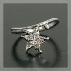 ホワイトマグノリア ローズカットダイヤモンドリング 誕生石 4月 PT900 K18 K10対応