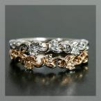 人気 再販 木の葉のささやき ローズカットダイヤピンキーリング 誕生石 4月 PT900 K18 K10対応