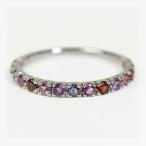 マルチカラーストレートリング ボルドー PT900 K18 K10対応