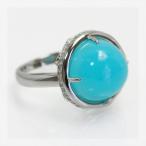 シーブルーカルセドニー ダイヤモンドリング 誕生石 4月 PT900 K18 K10対応