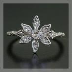 リラ ローズカットダイヤモンドリング  PT900 K18 K10対応 誕生石 4月