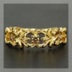 ブラウンダイヤモンドリング フロンダ PT900 K18 K10対応 誕生石 4月