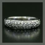 ローズカットダイヤモンド・パヴェリング PT900 K18 K10対応 誕生石 4月