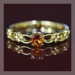 スペサタイトガーネット フラワーガーランド リング 誕生石 1月 PT900 K18 K10対応