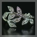 ローズカットダイヤモンドリーフリング  PT900 K18 K10対応 誕生石 4月