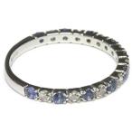 ブルーサファイア ローズカットダイヤコンビネーション リング PT900 K18 K10対応 誕生石 4月 9月