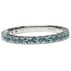 19石が整然と並んだ、爽やか スカイブルートパーズ リング PT900 K18 K10対応 誕生石 11月